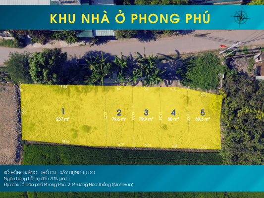Lô đất TĐC Đất Lành - Vĩnh Thái - DT: 64m2 - Đường rộng 13m - Diện tích: 64m2 ngang 4m.